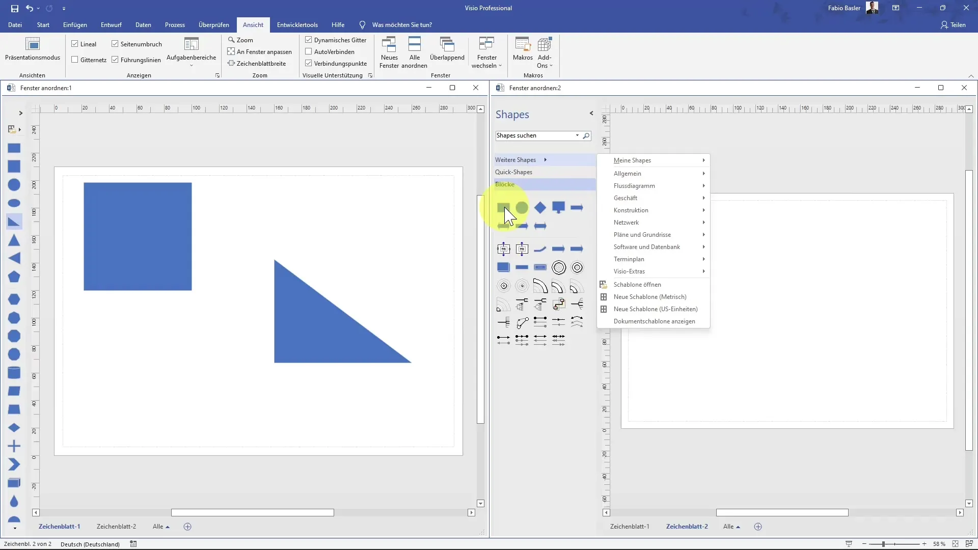 Work efficiently with multiple windows in MS Visio