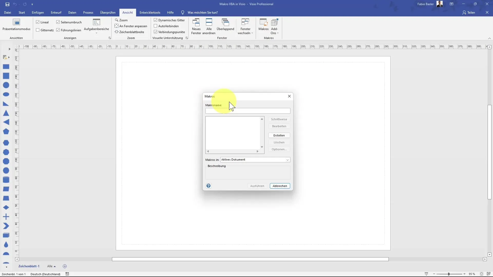 Automation of Visio with VBA and macros