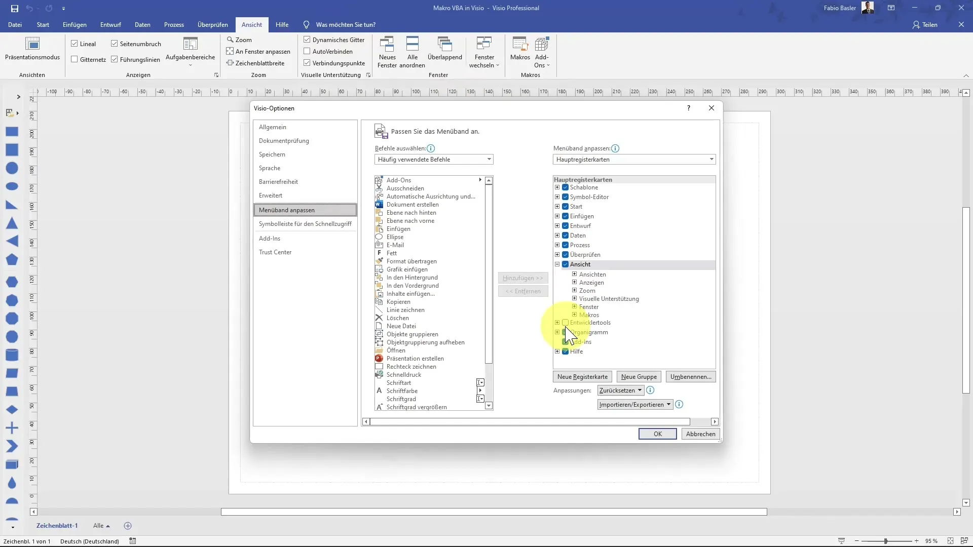 Automation of Visio with VBA and macros