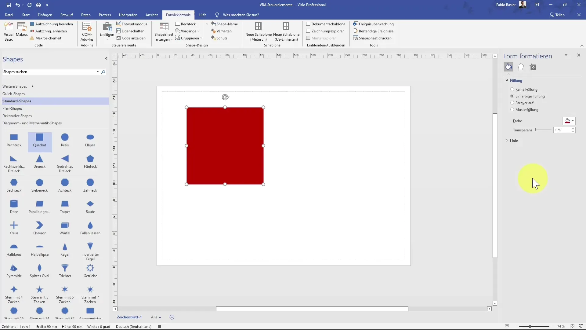 Change colors of shapes in Visio with VBA