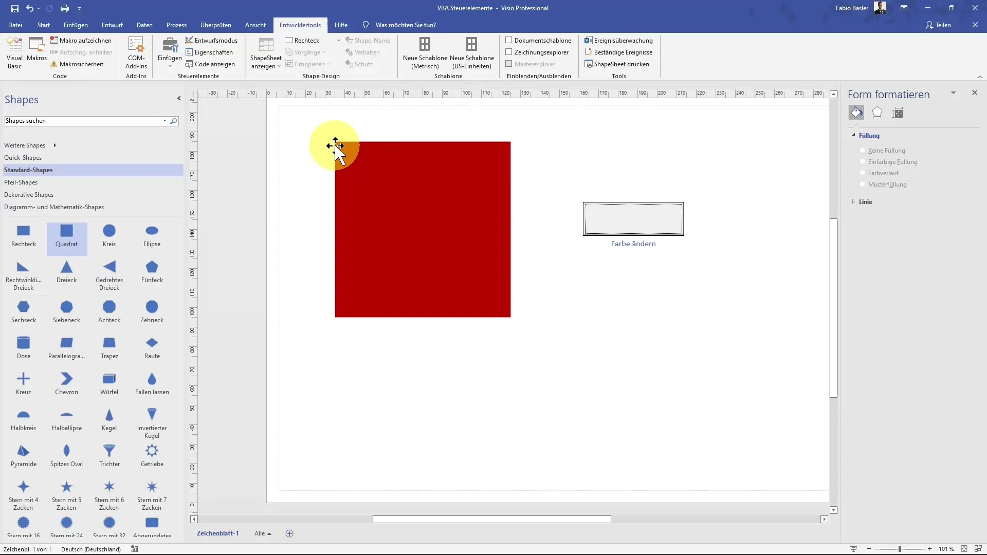 Change colors of shapes in Visio using VBA