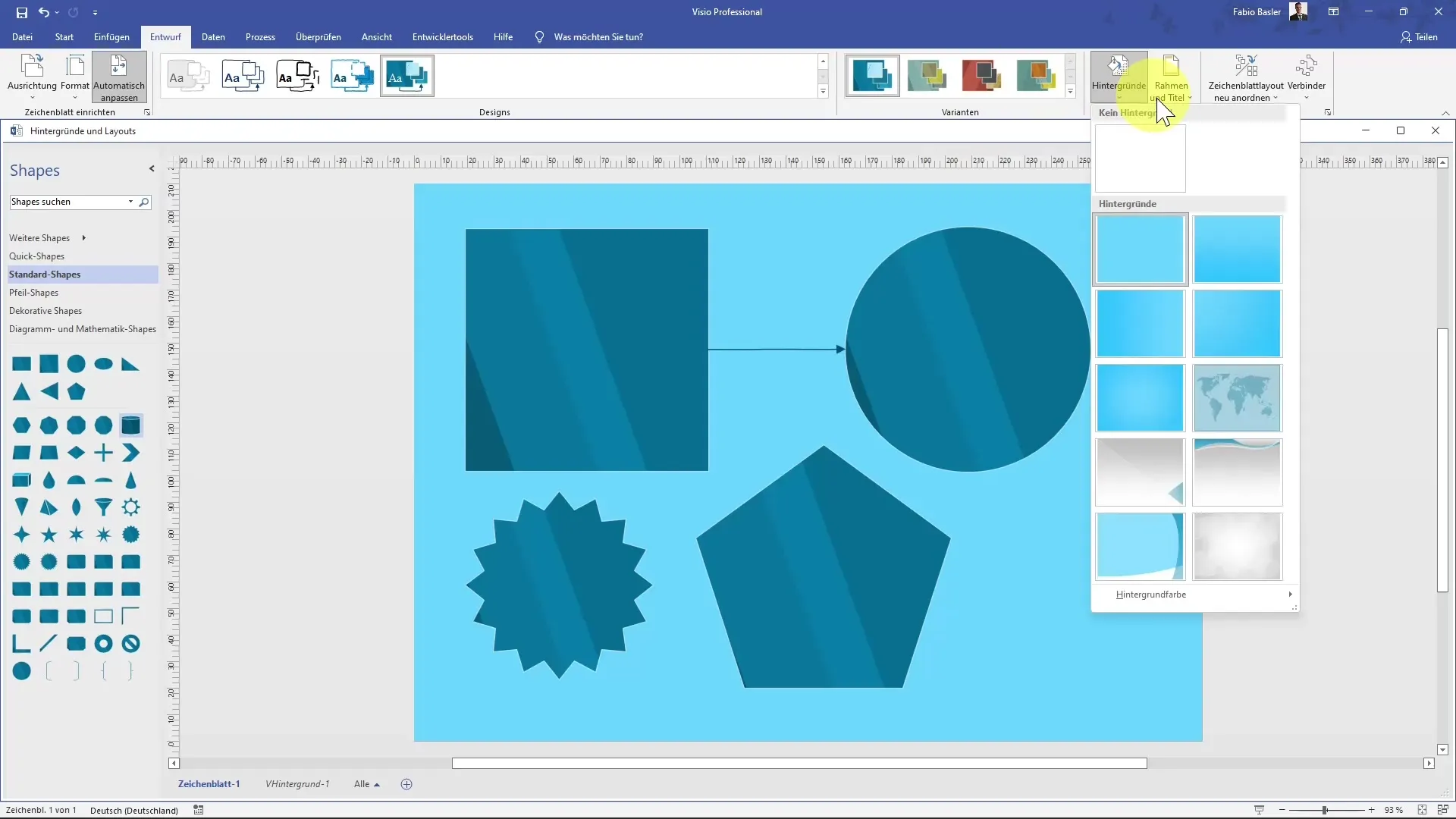 Instructions for effectively adjusting backgrounds in MS Visio