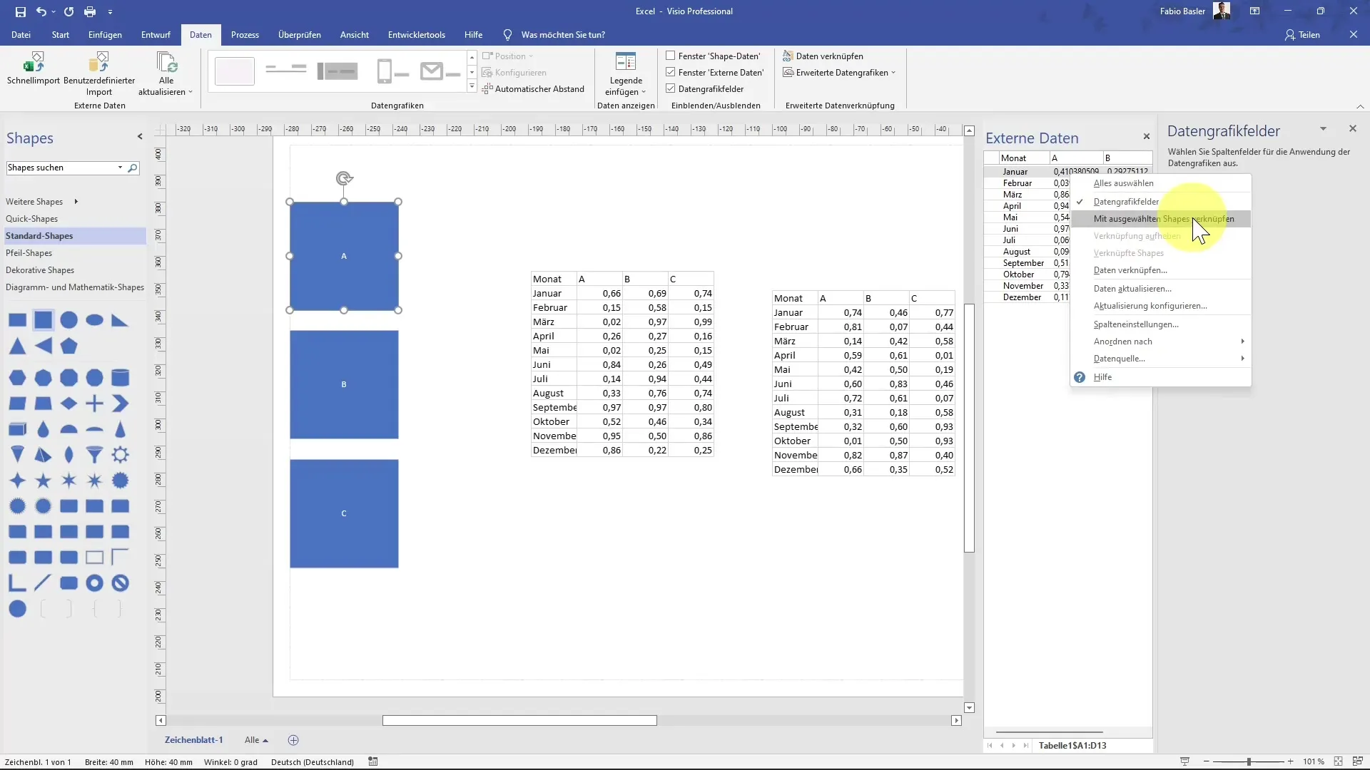 Kaip sujungti "MS Visio" su "Excel", kad diagramos būtų geresnės