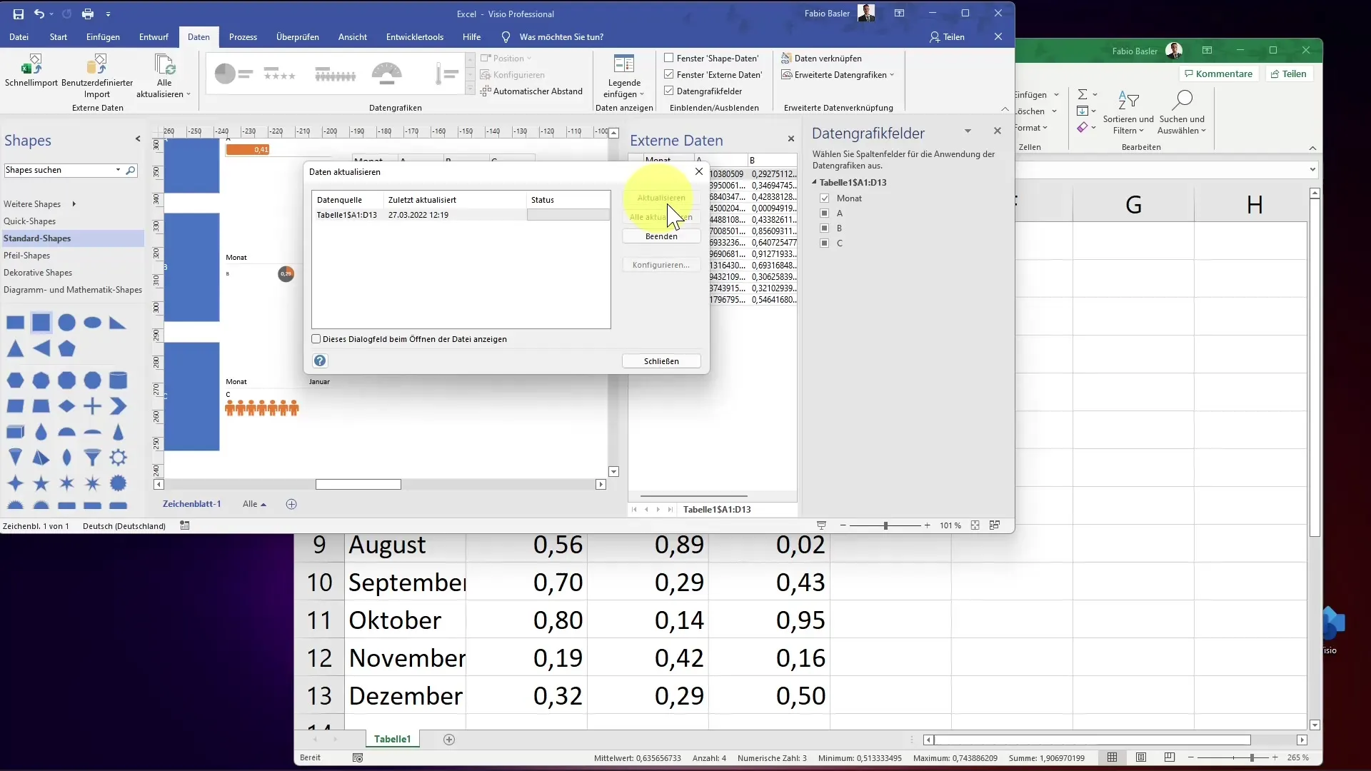 This is how you connect MS Visio to Excel for better charts