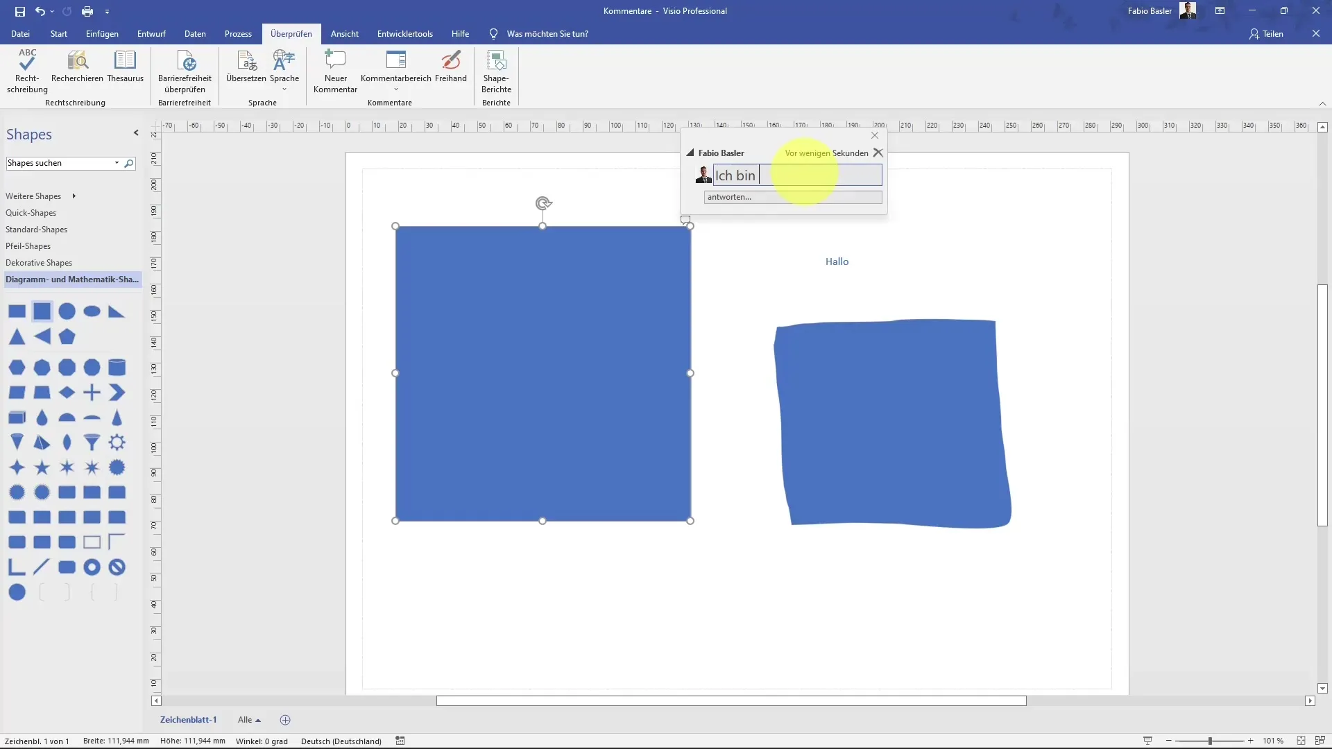 Use and design comments in Visio