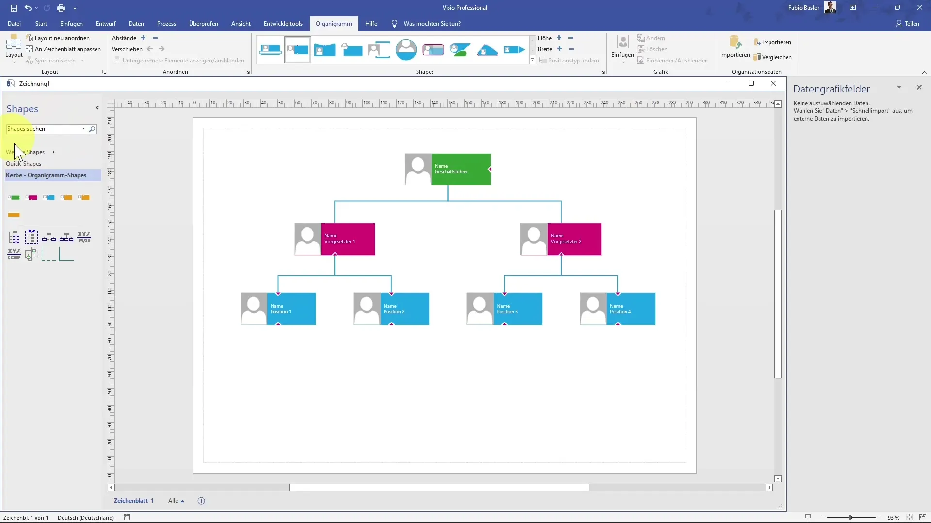 Create organizational chart successfully in MS Visio