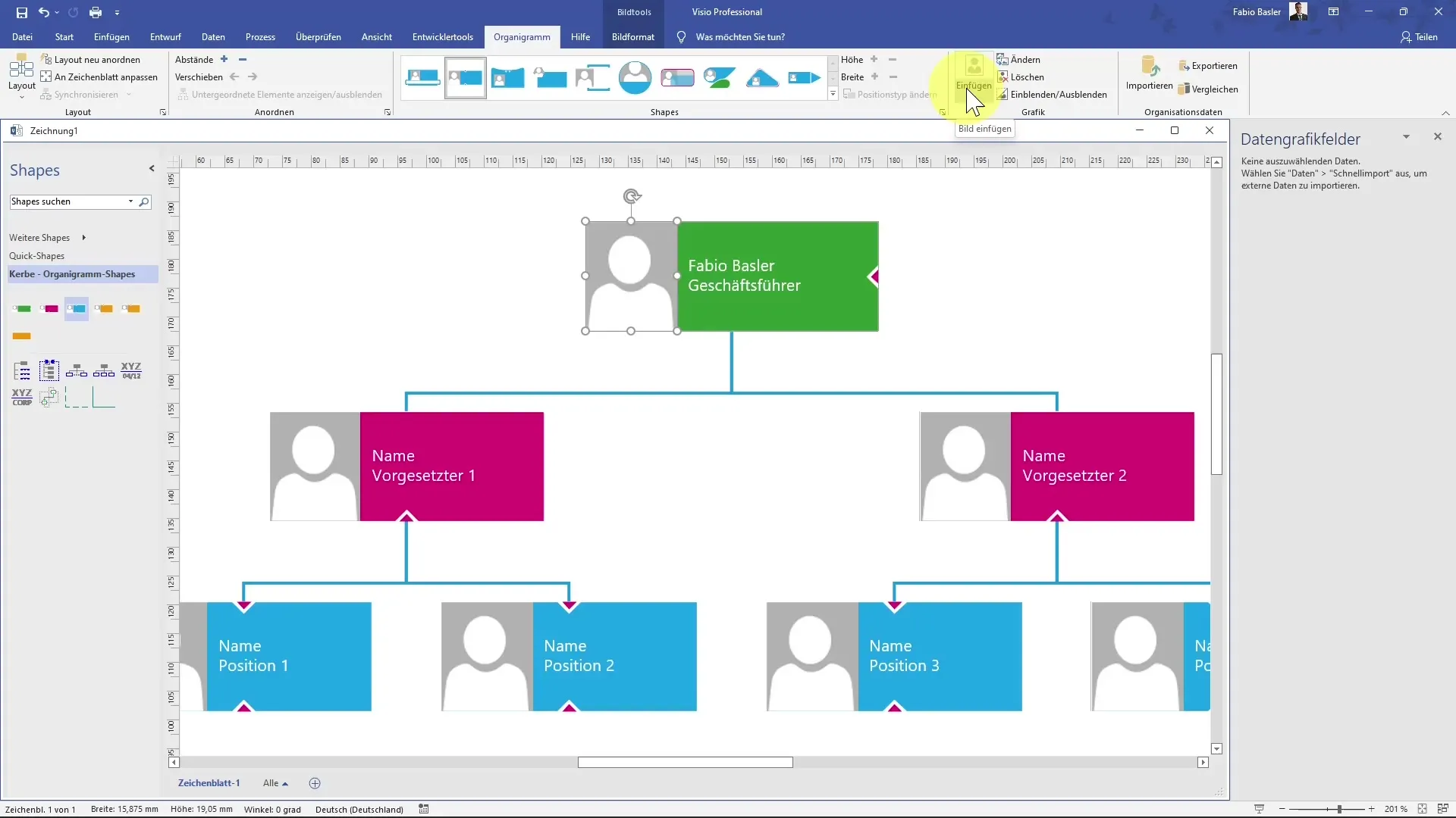 Successfully create an organizational chart in MS Visio