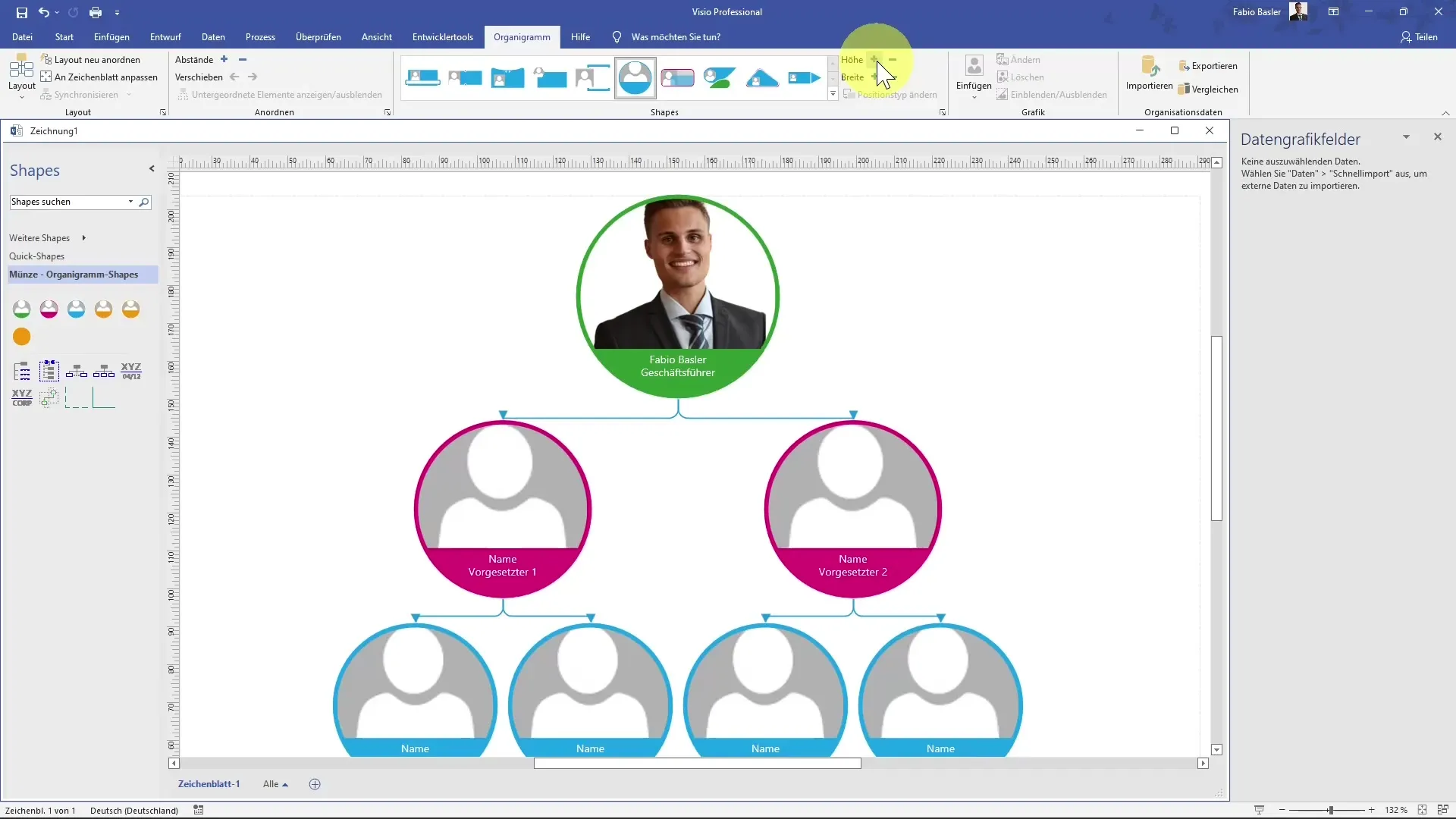 Create organizational chart successfully in MS Visio