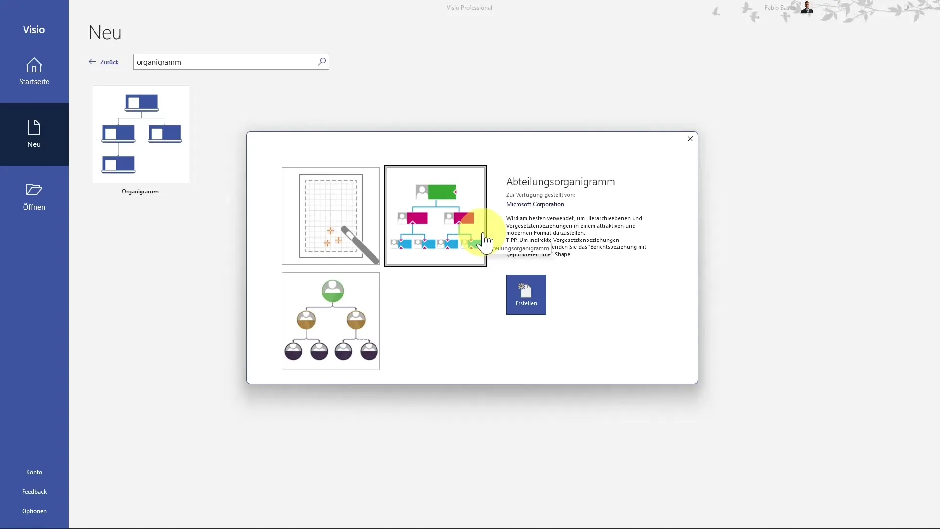 Create organizational chart successfully in MS Visio