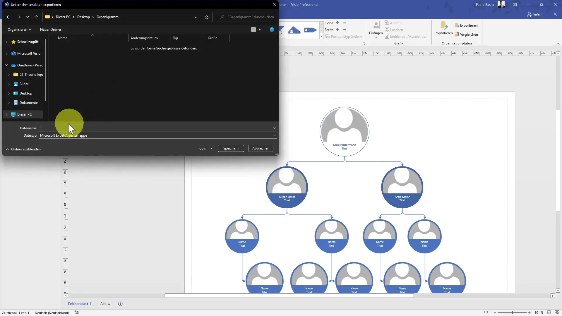 Efficiently create an organizational chart in Visio through data import and export