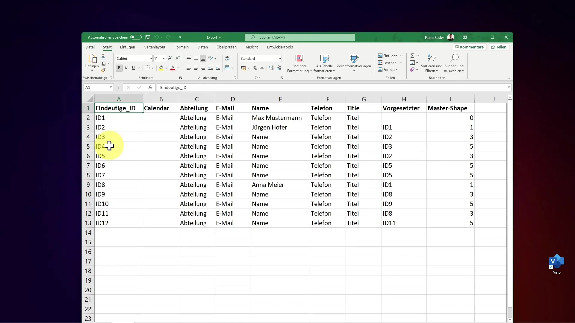 Efficiently create organizational charts in Visio through data import and export