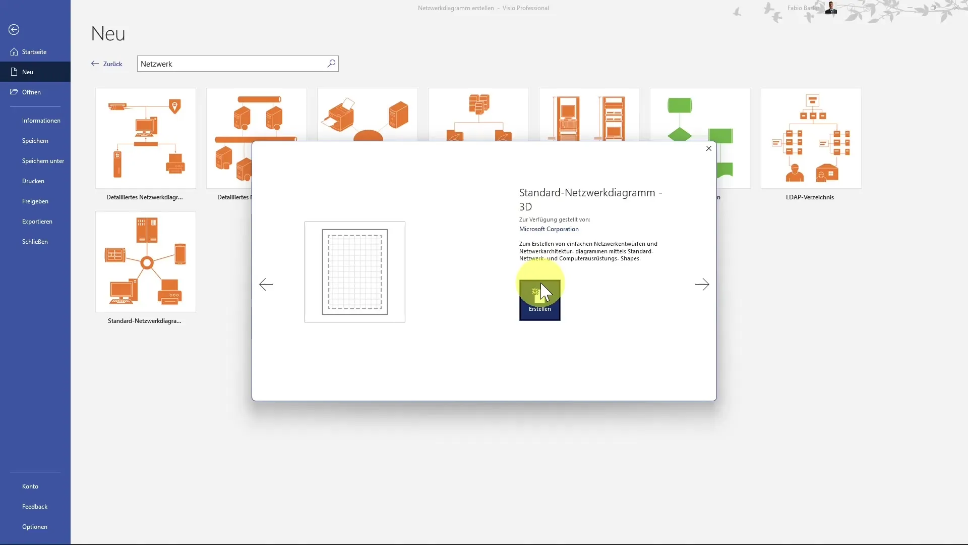 Create network diagram in MS Visio