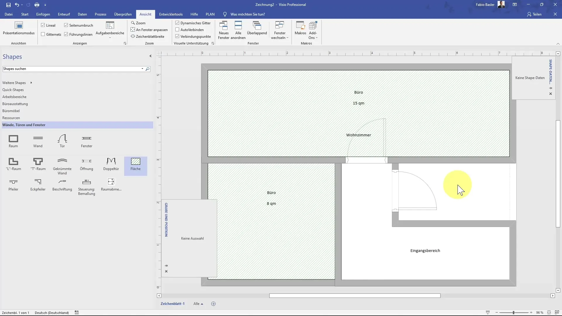 Création de plans d'aménagement sur MS Visio pour les plans et les agencements