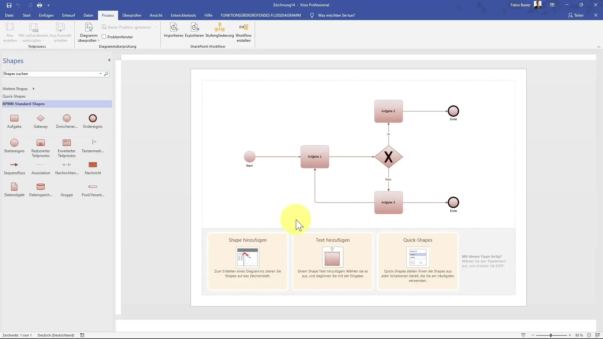 Creating BPMN diagrams easily in MS Visio