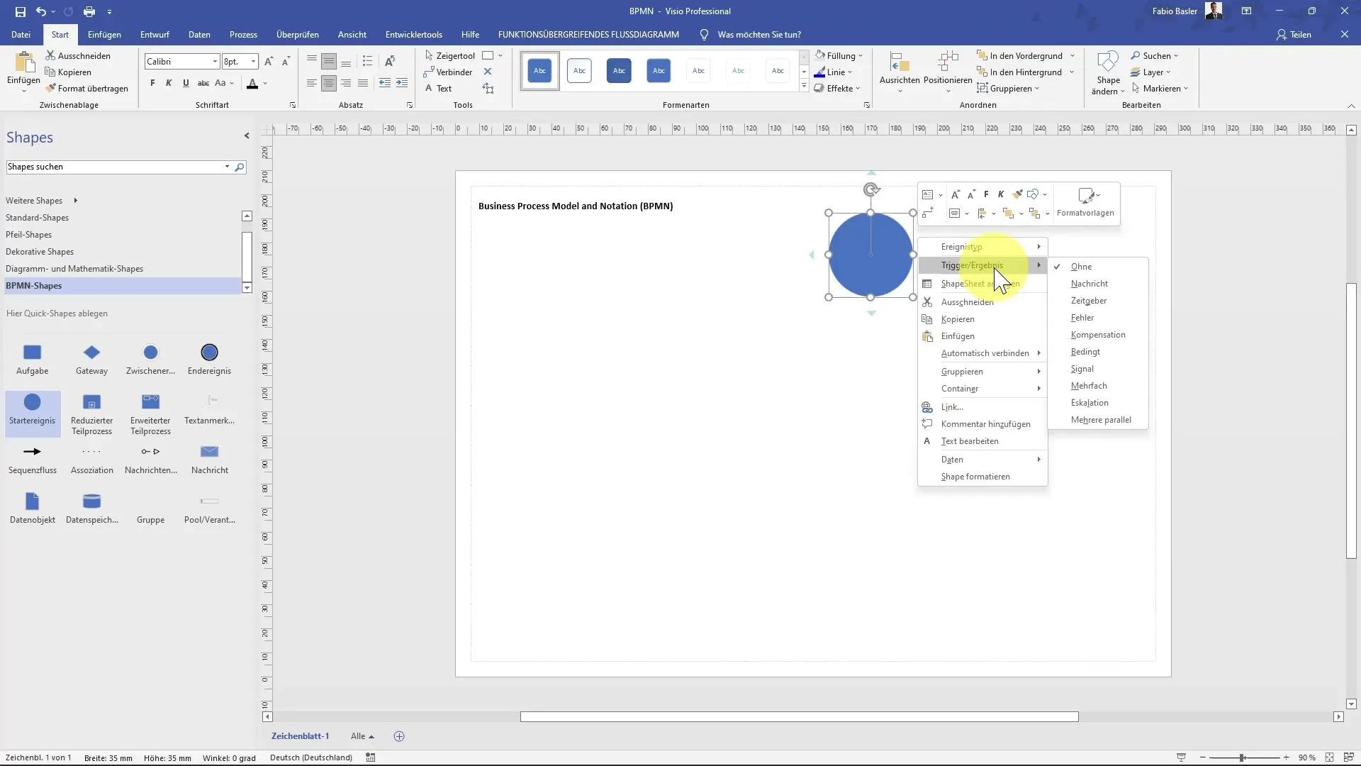 Create BPMN diagrams easily in MS Visio