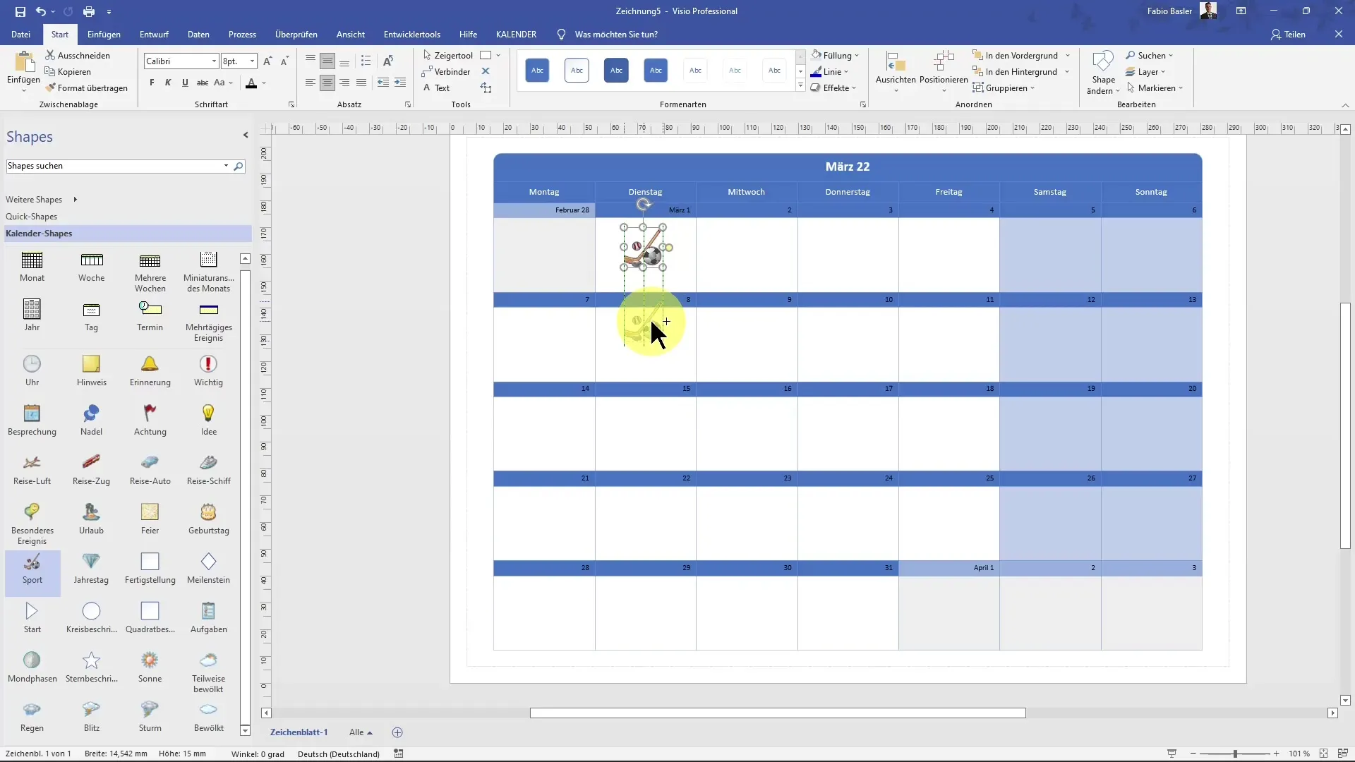 Create effective calendar diagrams in MS Visio