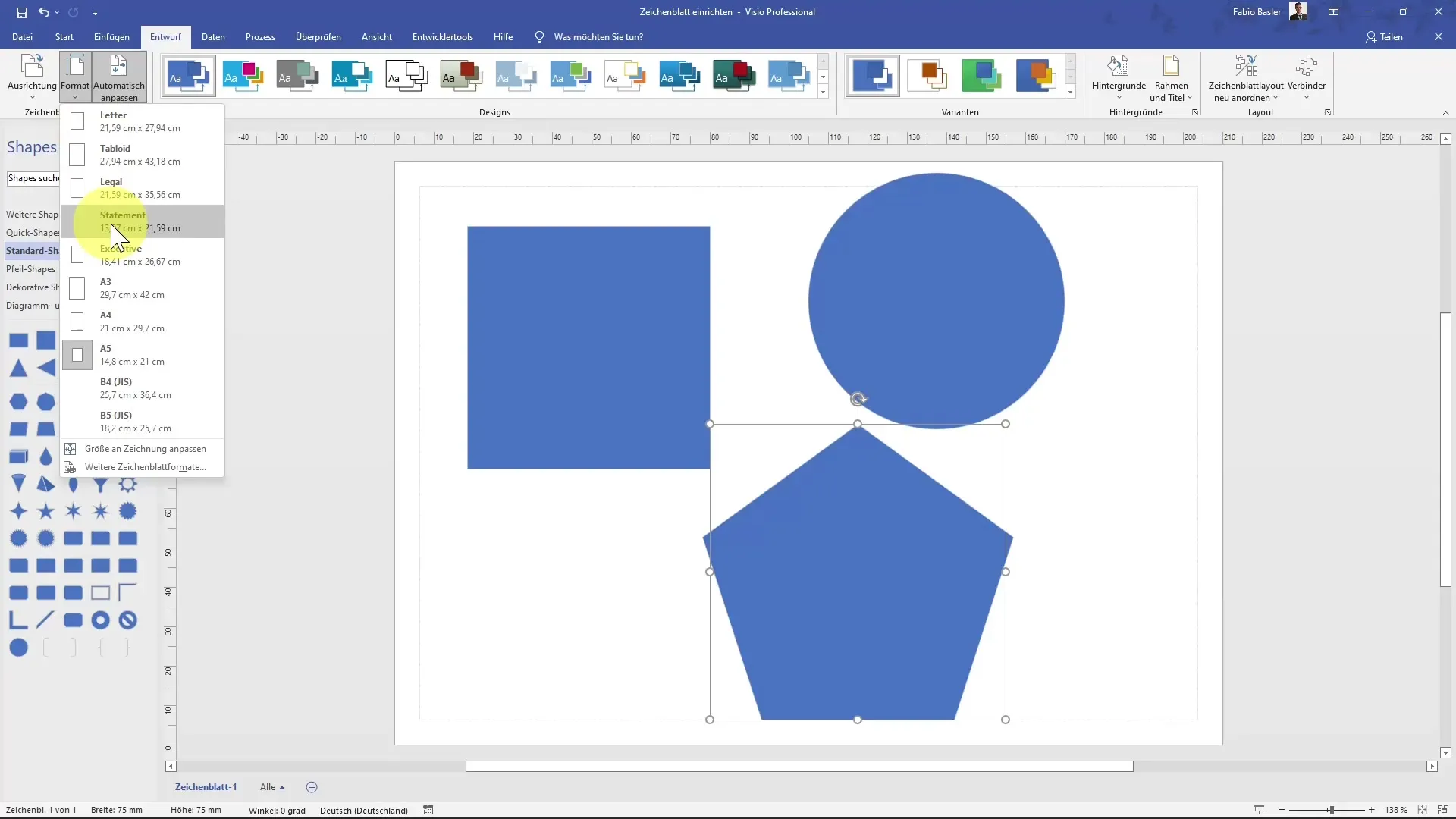 Effective setup of the drawing sheet in MS Visio