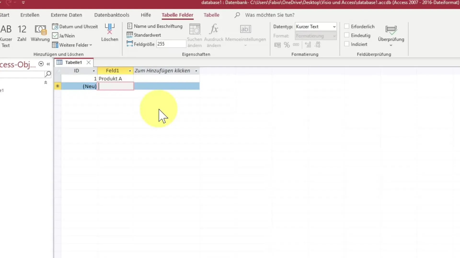 Connect Access database with Microsoft Visio