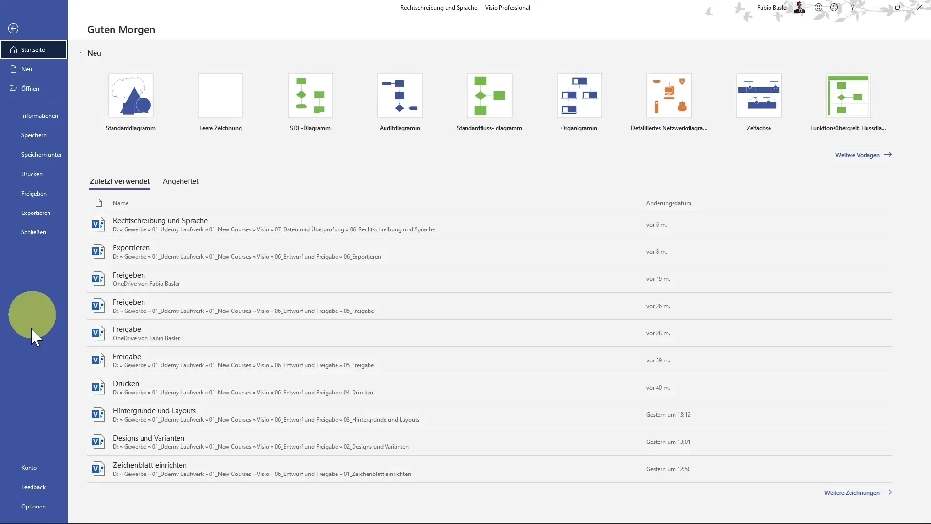 Effective use of spelling and language in MS Visio