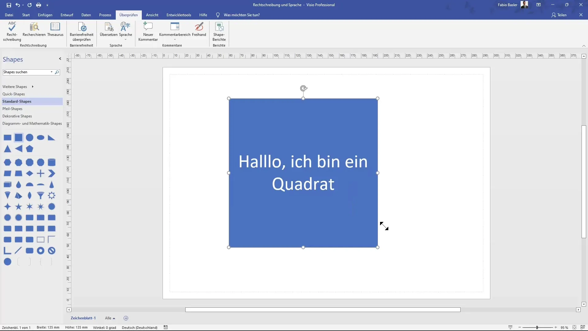 Effective use of spelling and language in MS Visio