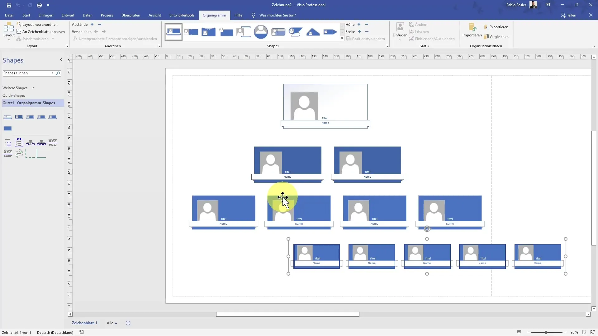 Create an organizational chart in MS Visio completely individually