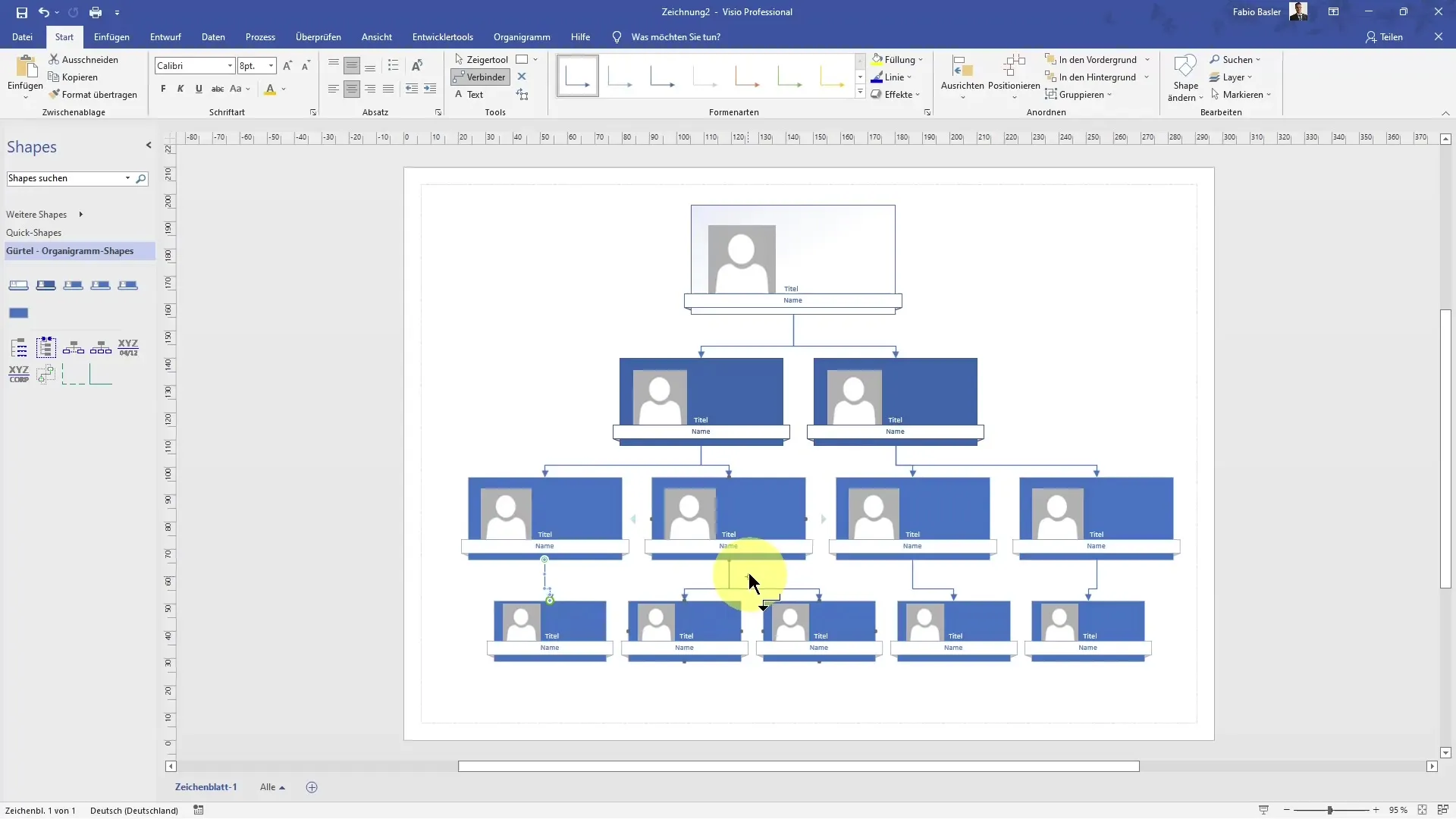 Create an organizational chart in MS Visio completely customized