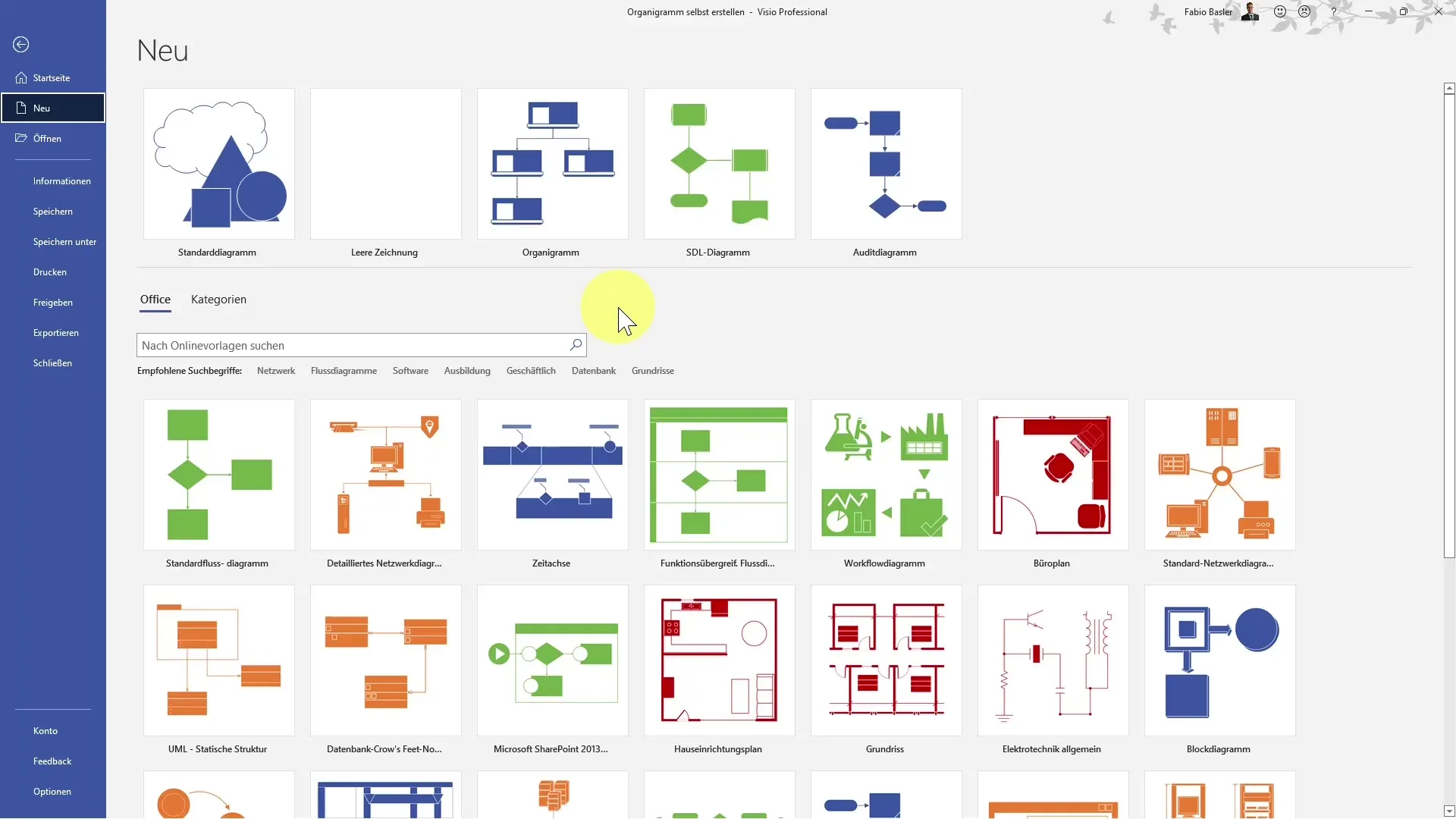 Create an organizational chart in MS Visio completely custom-made