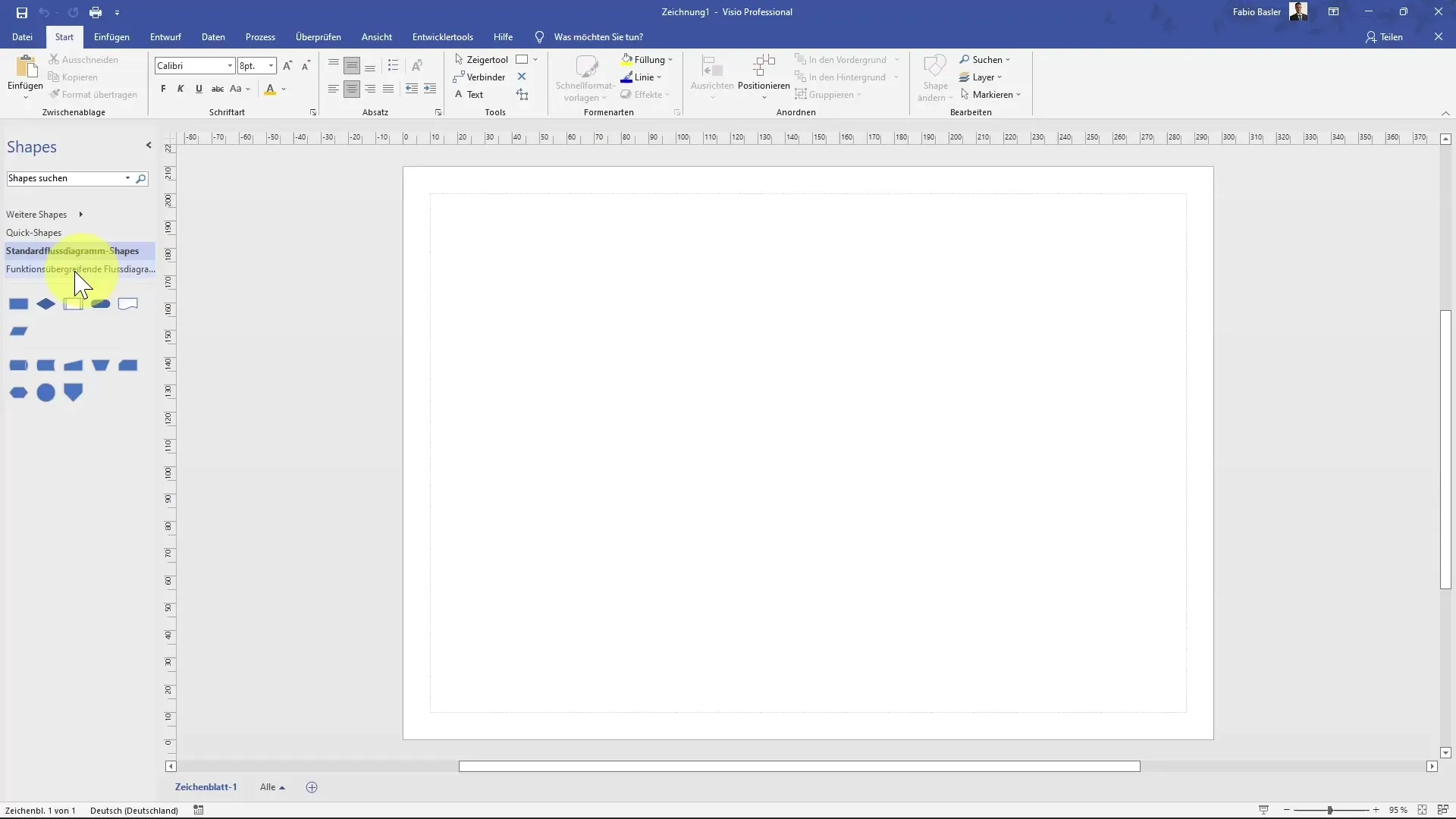 Create a cross-functional flowchart in MS Visio