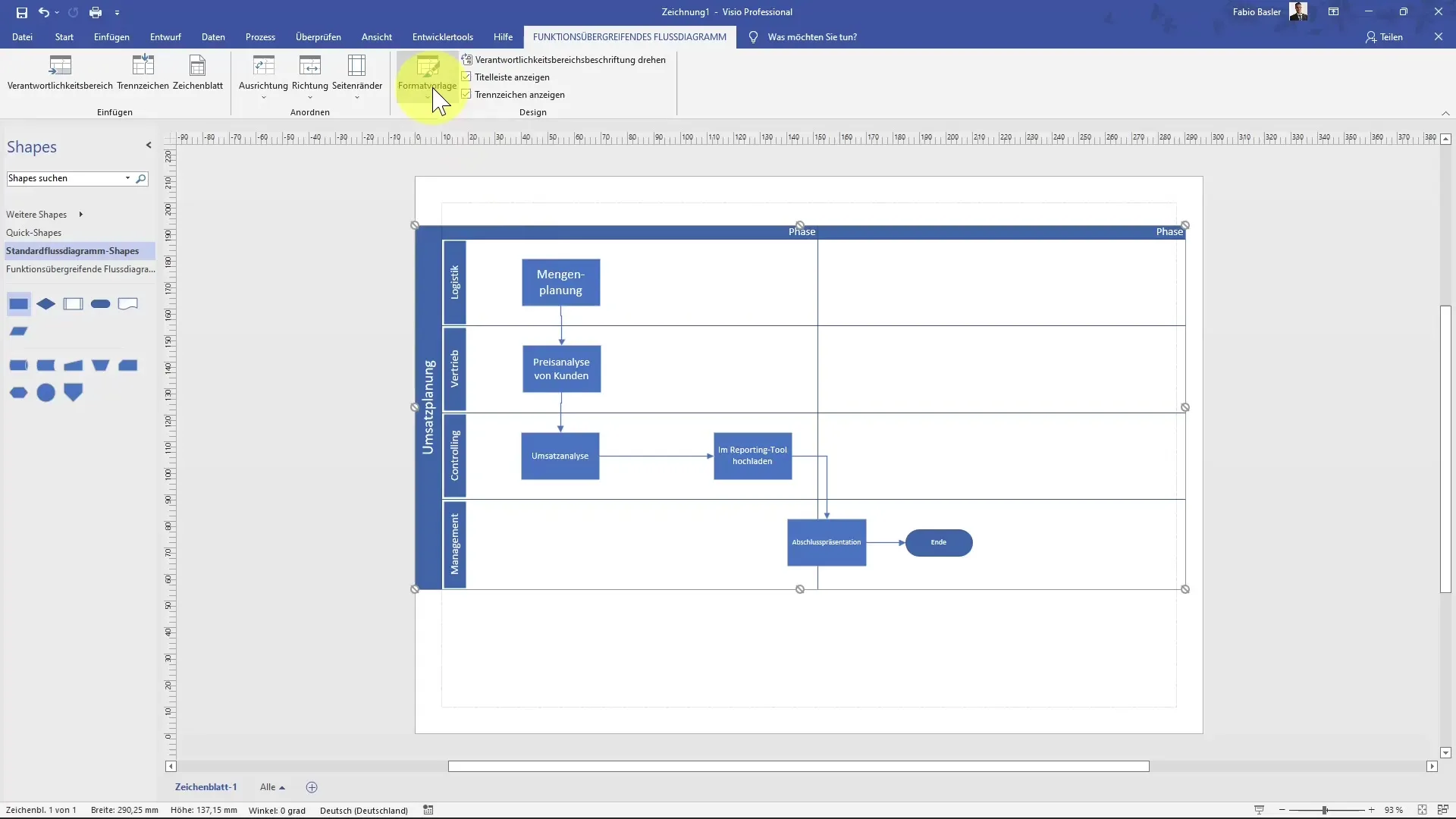 Vytvorte multi-funkčný organizačný diagram v MS Visio