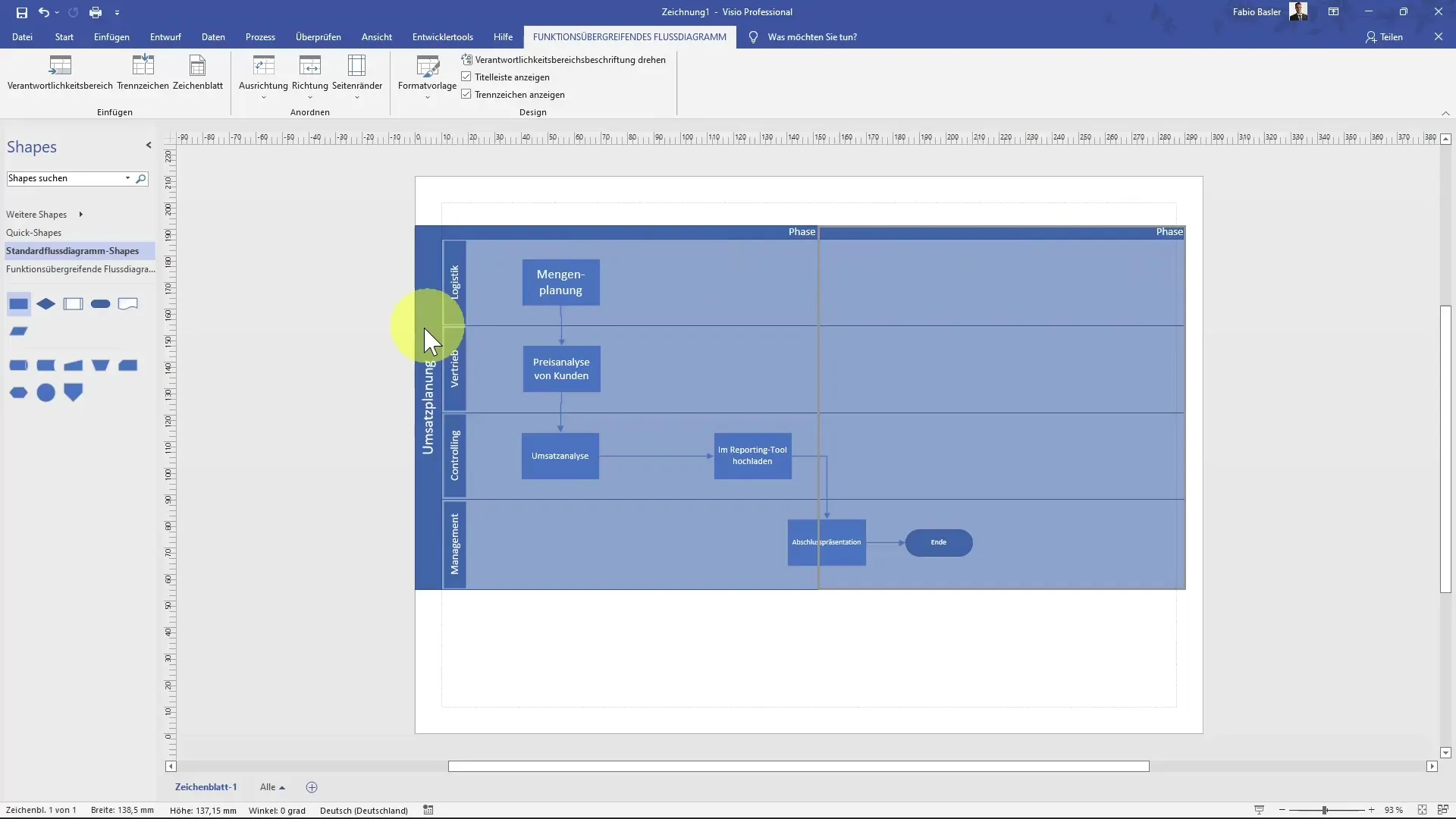 Créer un organigramme interfonctionnel dans MS Visio