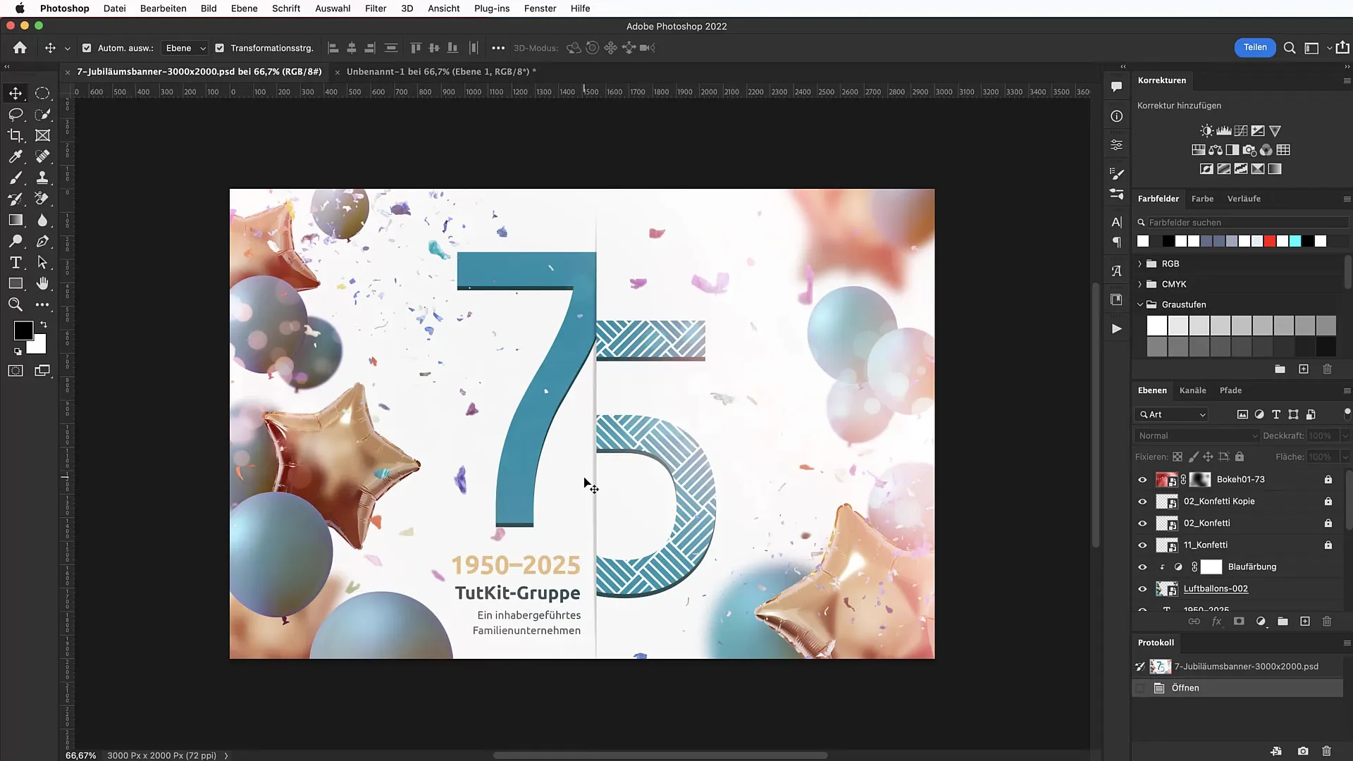 Creating an anniversary banner in Photoshop - Step by step