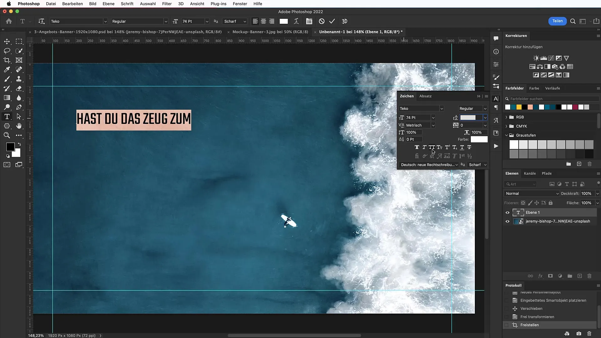 Create a banner in Photoshop: Step by step