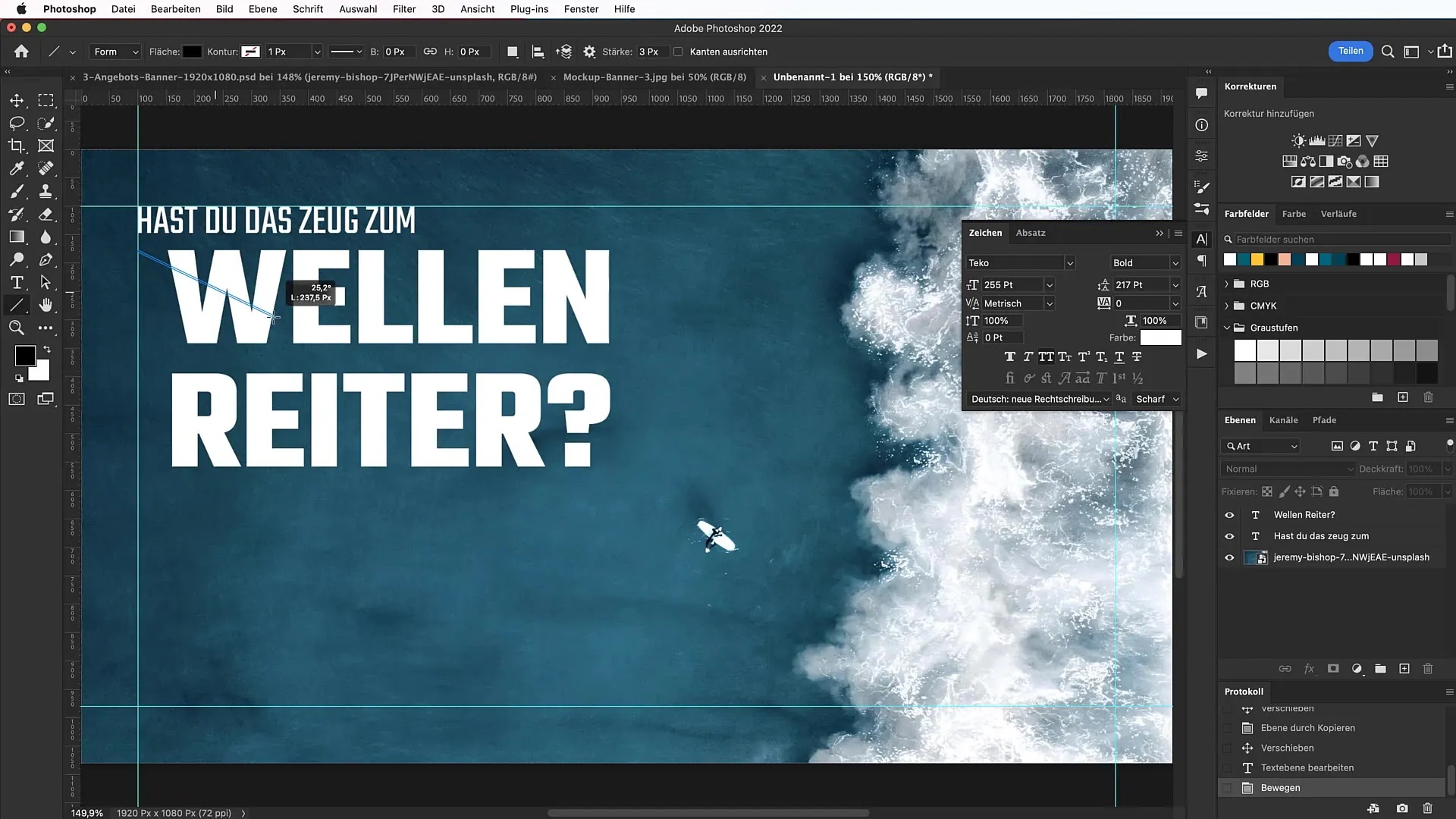 Membuat banner di Photoshop: Langkah demi langkah