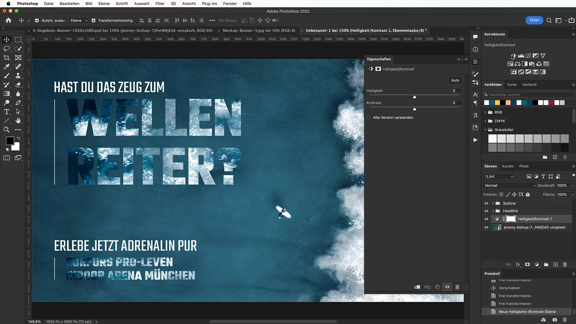 Membuat banner di Photoshop: Langkah demi langkah