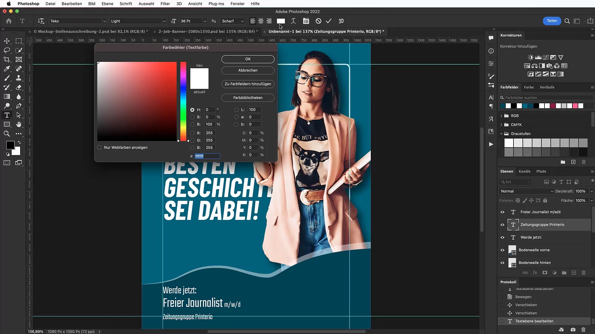 Design an appealing job banner for social media