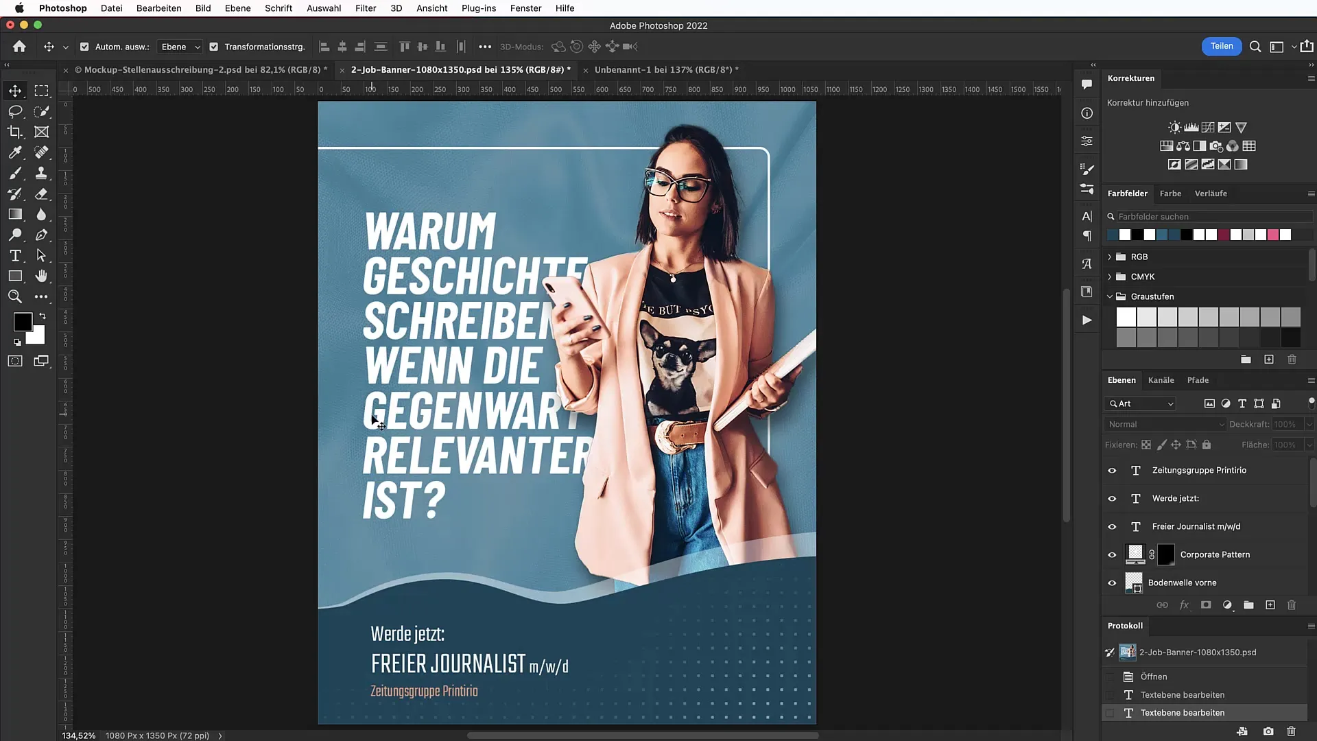 Design an appealing job banner for social media