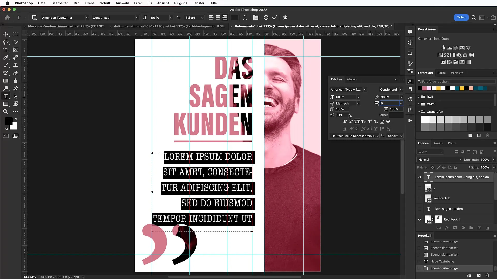 Predstavenie recenzií zákazníkov kreatívne v programe Photoshop