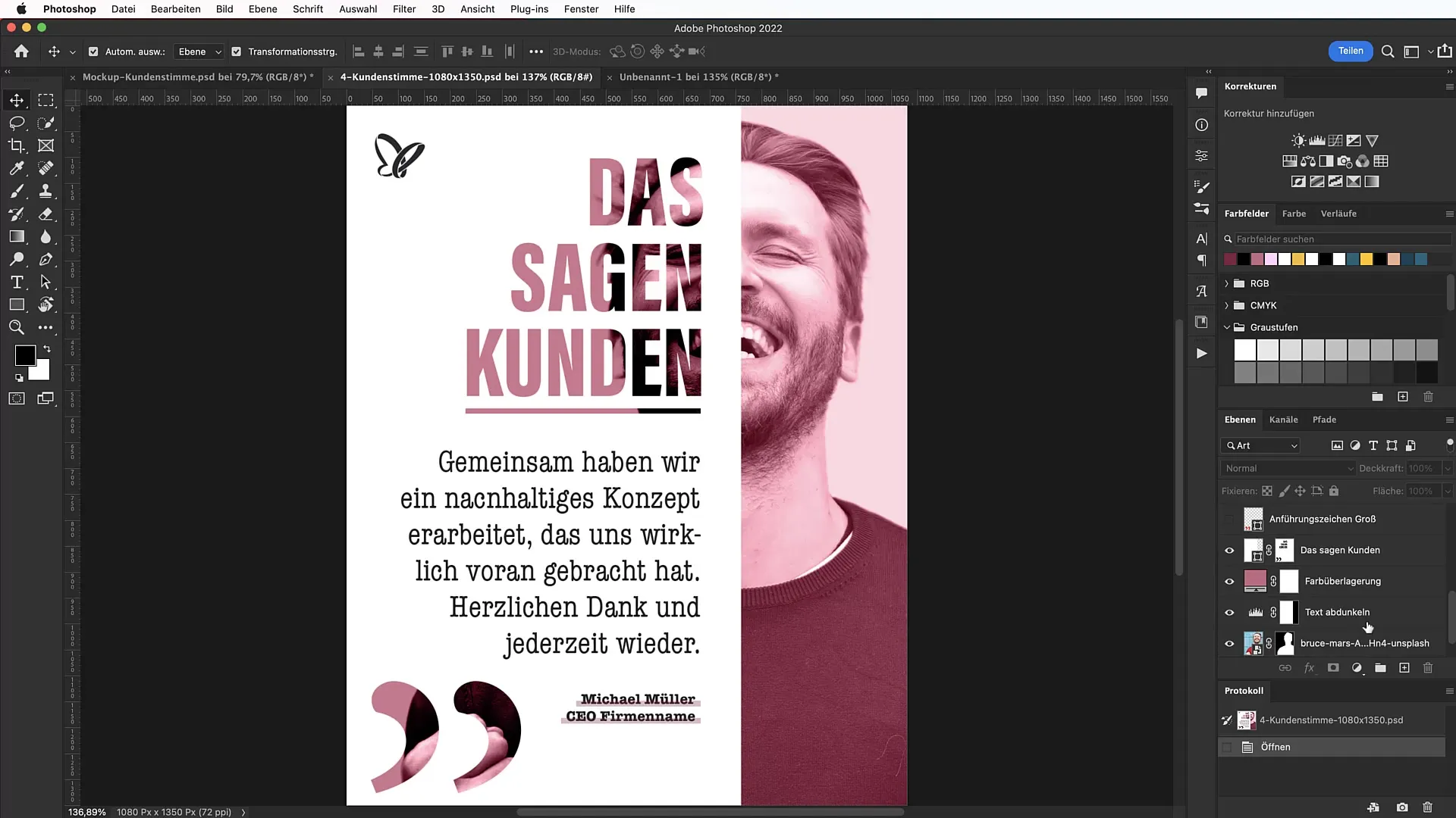 Predstaviť zákaznícke recenzie kreatívne v programe Photoshop