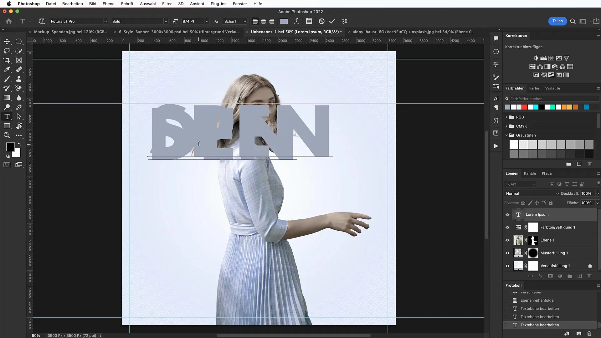 Desain spanduk tipografi di Photoshop