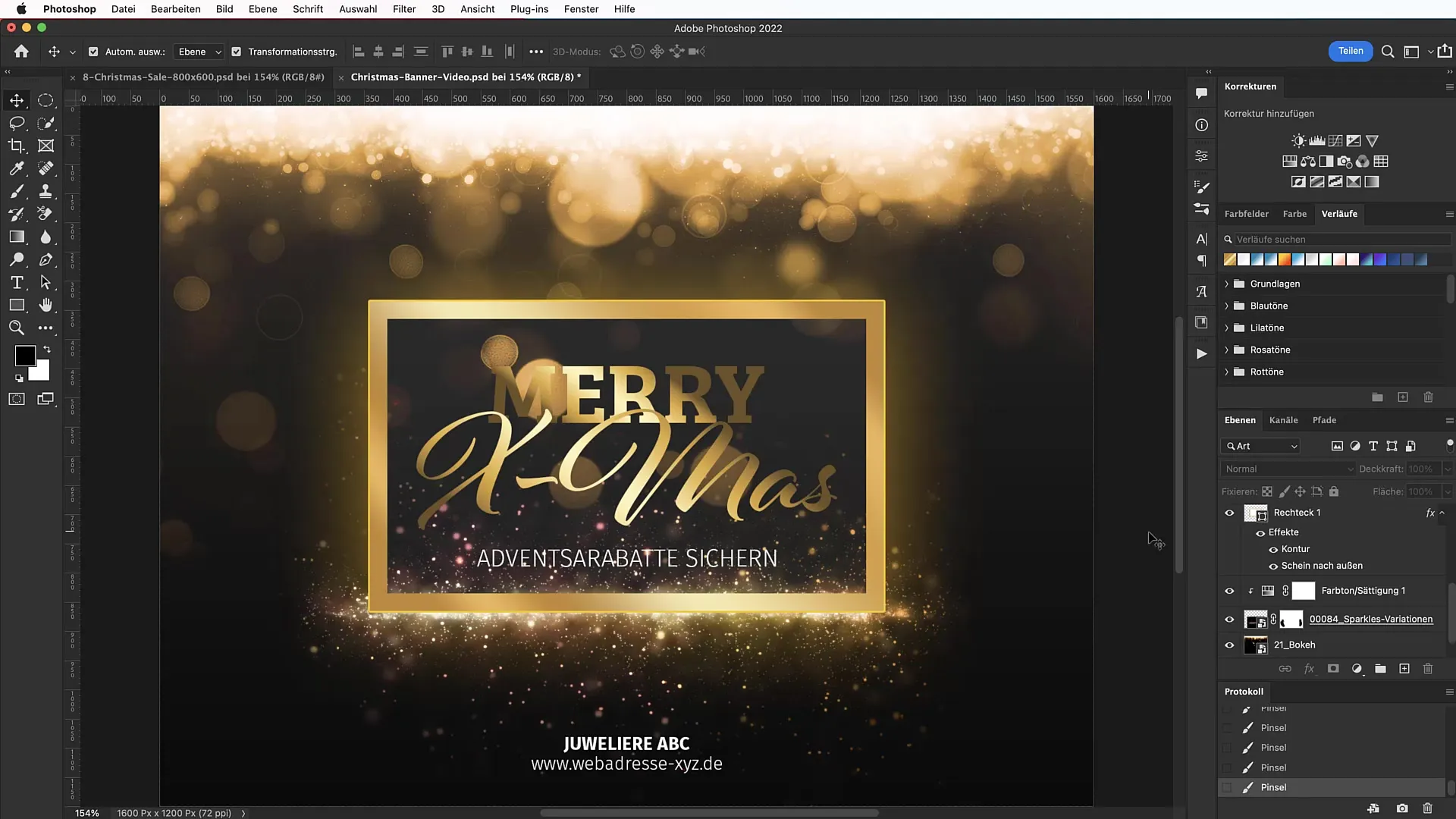 Membuat desain yang festif untuk spanduk Natal di Photoshop