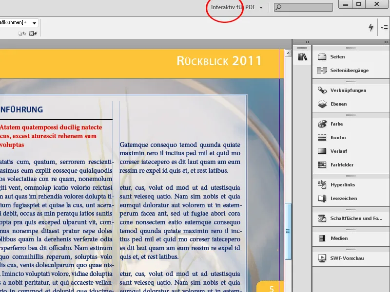 Benutzerdefinierte Menüs und Paletten in InDesign