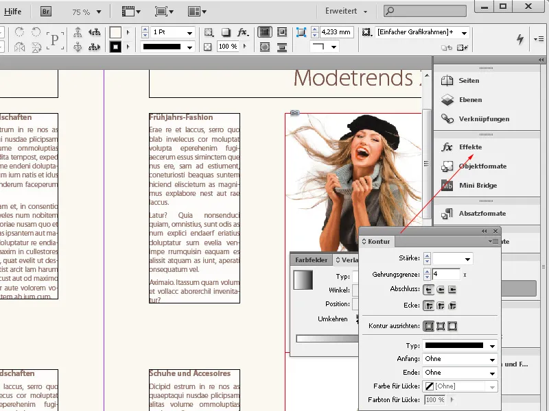 Benutzerdefinierte Menüs und Paletten in InDesign