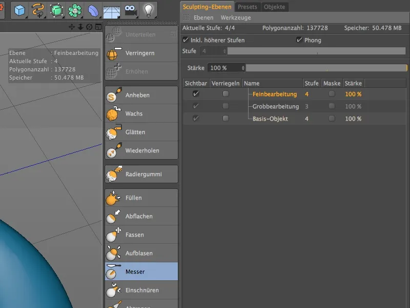 Nuovo nel rilascio 14 - Modellazione dei dettagli con lo sculpting