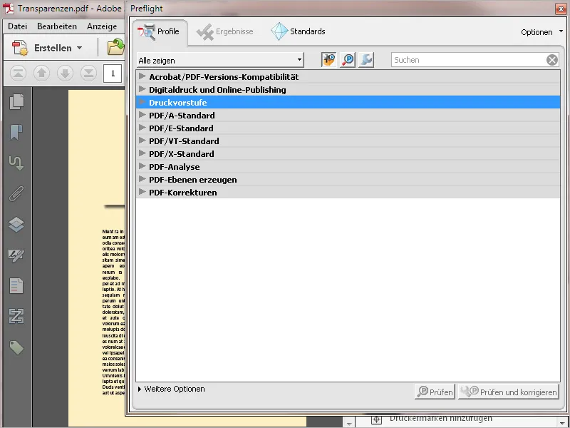 Preflight-Profil in Acrobat - Översikt