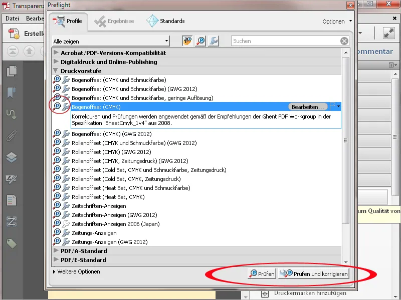 Preflight-Profil in Acrobat - Översikt