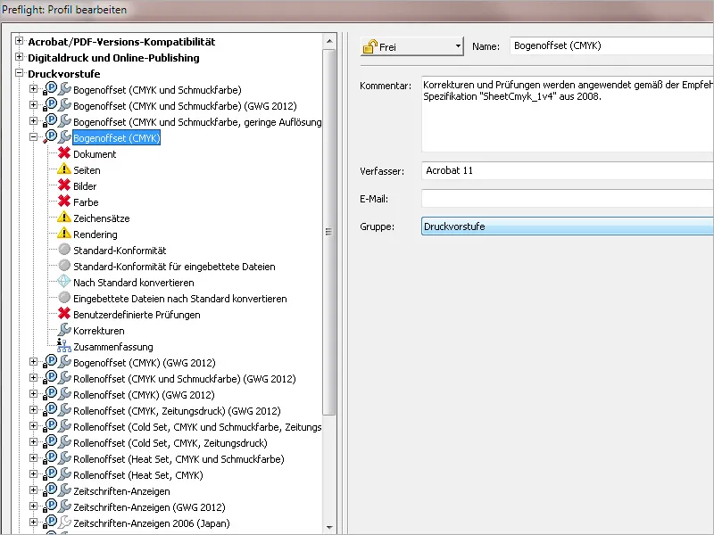Preflight-profil i Acrobat - Oversigt.