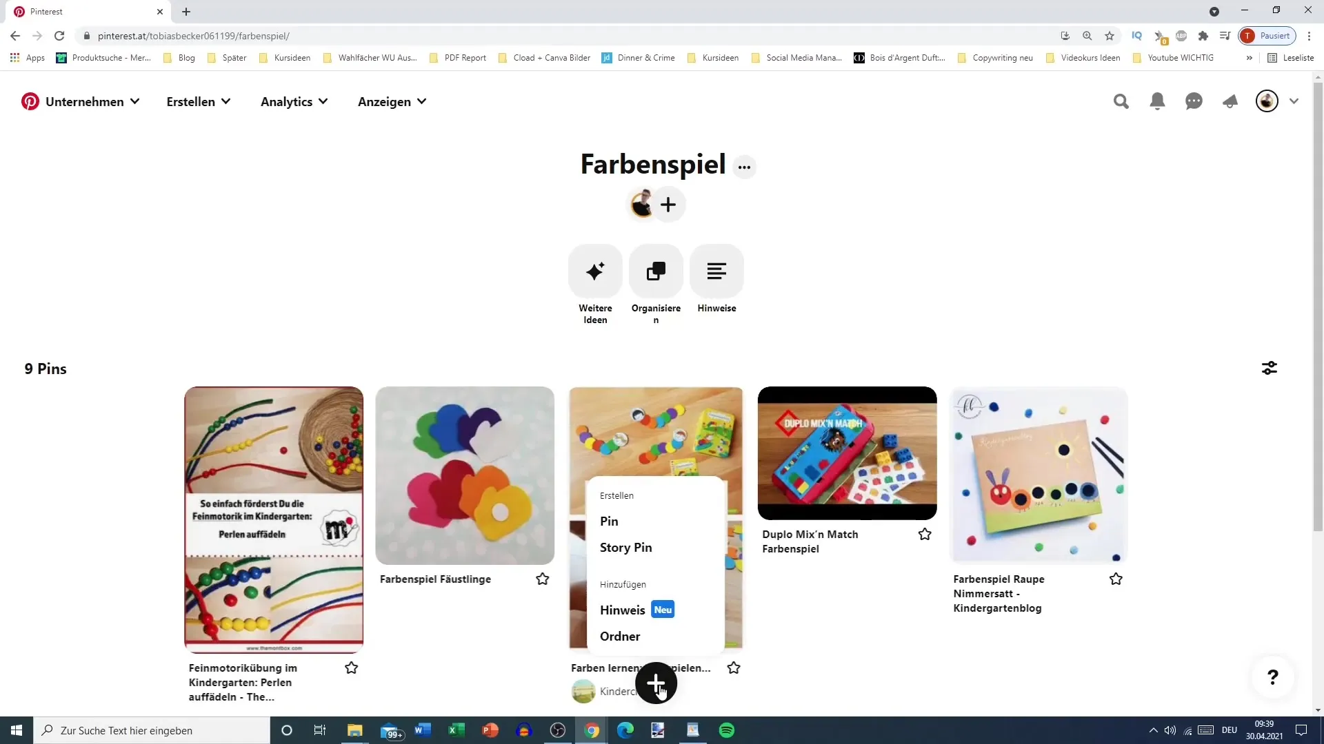 Effektivt mappe system til Pinterest opslagstavler