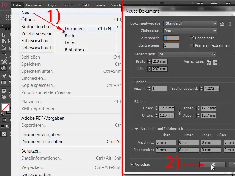 Campos de cor multicoloridos no InDesign.