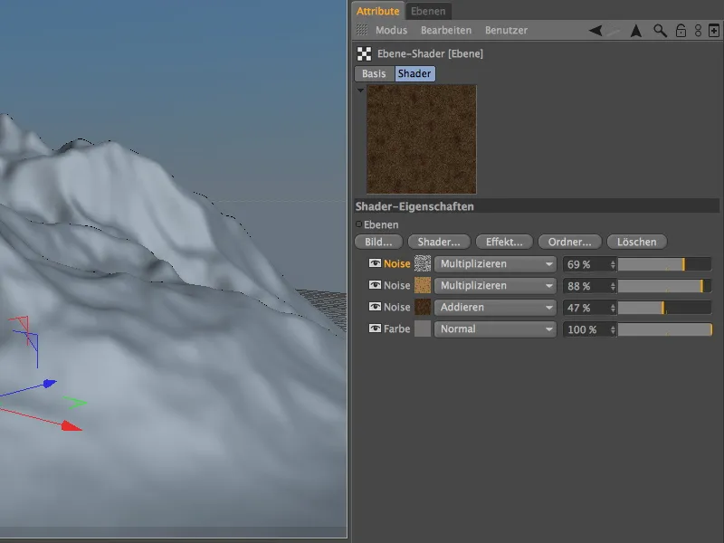 Nuovo nel rilascio 13 - Neve in montagna con lo shader maschera del terreno.