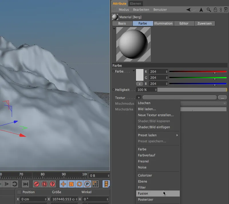 Nuovo nel rilascio 13 - Neve in montagna con il terrain mask shader.